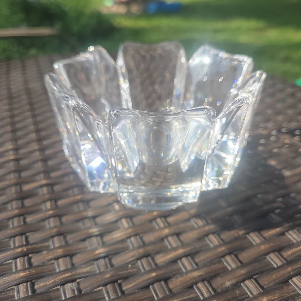 ORREFORS SWEDEN CORONA CRYSTAL GLASS BOWL LARS HELLSTEN SIGNED  6